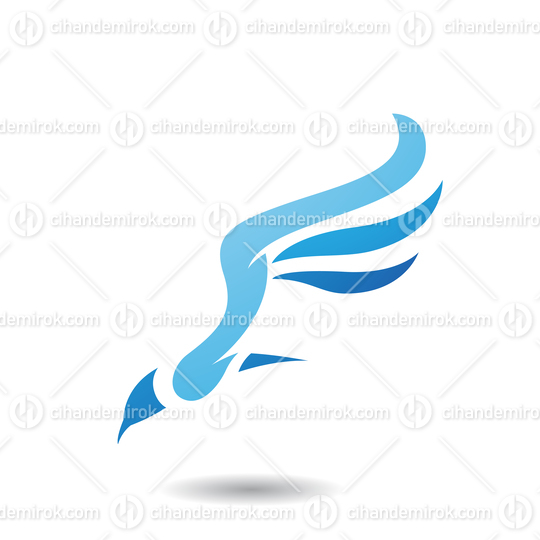 Blue Long Winged Bird Icon