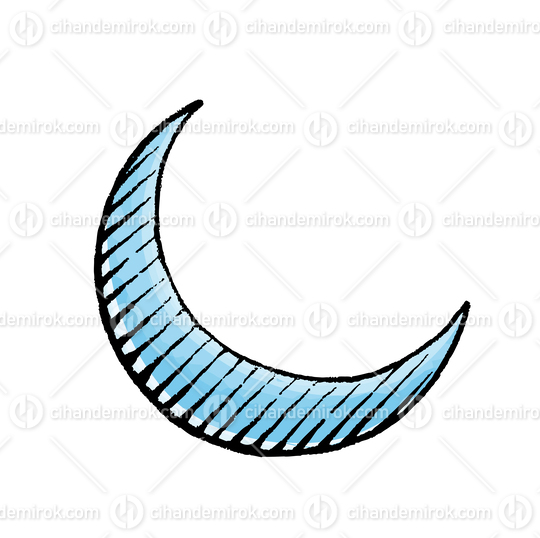 Blue Moon, Scratchboard Engraved Vector