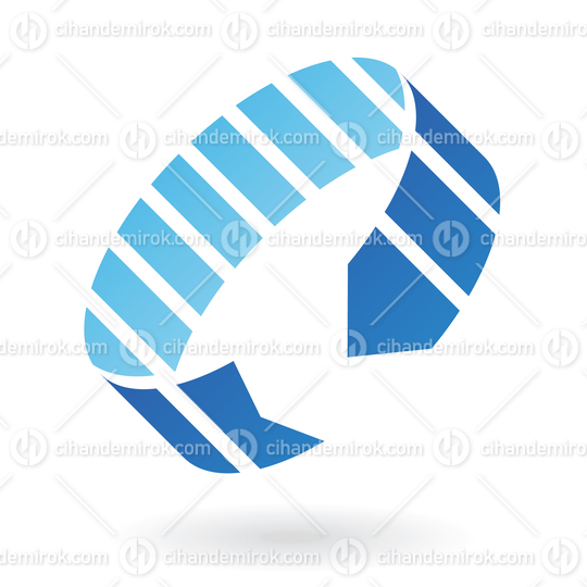 Blue Revolving Striped Arrow Abstract Logo Icon