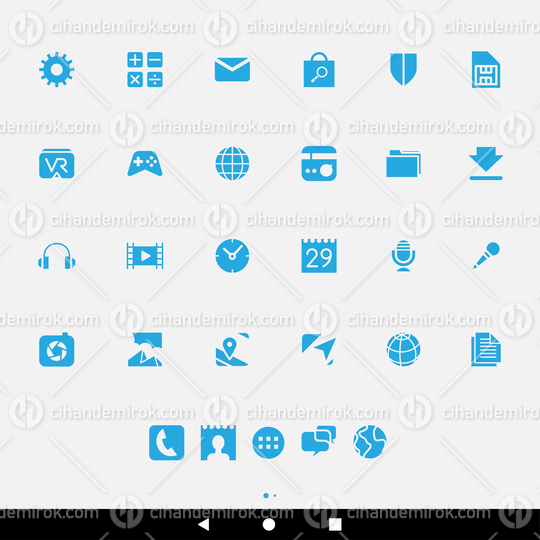 Blue Smartphone App Icons in Minimalist Designs
