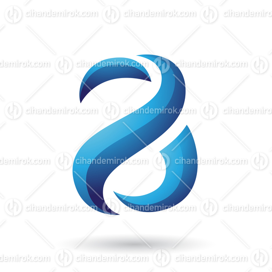 Blue Snake Shaped Letter A Vector Illustration