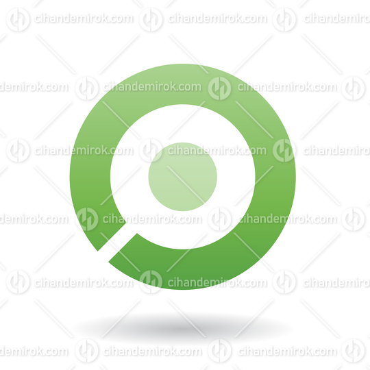 Bold Green Icon for Letter O Vector Illustration
