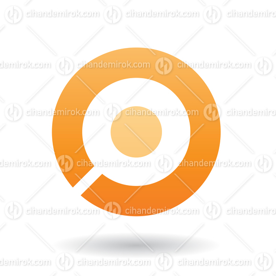 Bold Orange Icon for Letter O Vector Illustration
