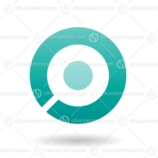 Bold Persian Green Icon for Letter O Vector Illustration