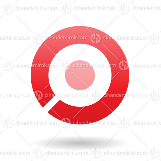 Bold Red Icon for Letter O Vector Illustration
