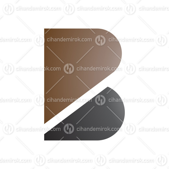 Brown and Black Bold Letter B Icon