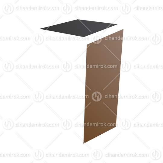 Brown and Black Folded Letter I Icon