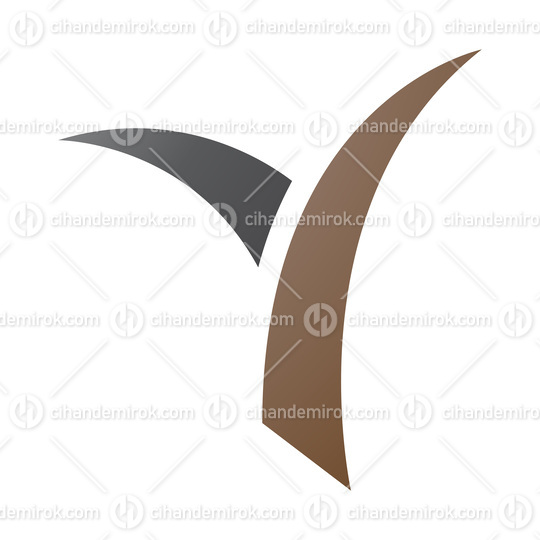 Brown and Black Grass Shaped Letter Y Icon
