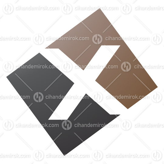 Brown and Black Rectangle Shaped Letter X Icon
