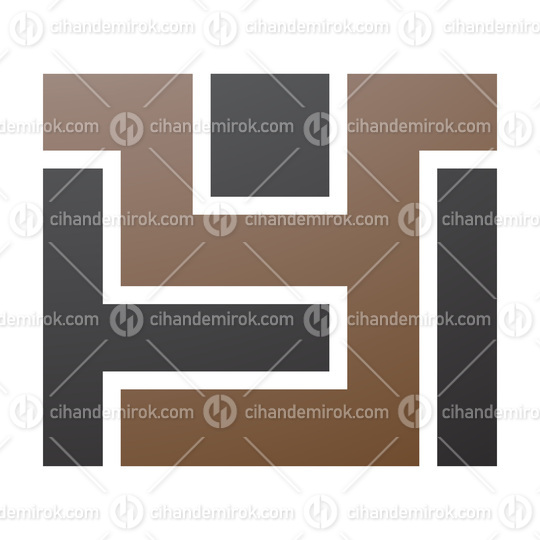 Brown and Black Rectangle Shaped Letter Y Icon