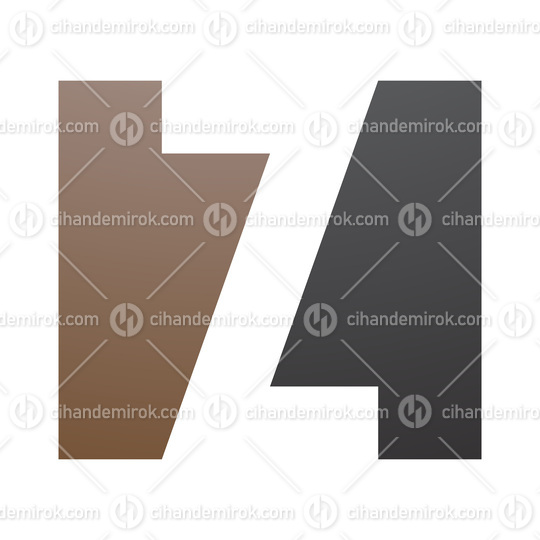 Brown and Black Rectangle Shaped Letter Z Icon