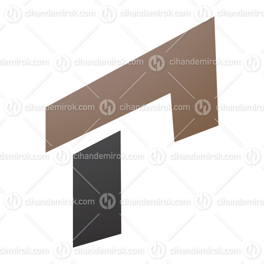 Brown and Black Rectangular Letter R Icon