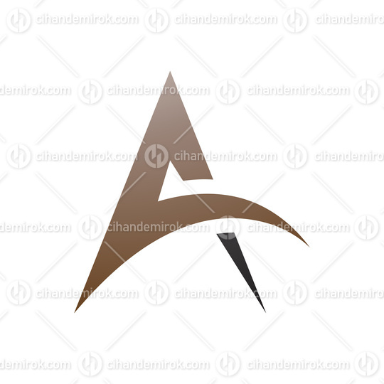 Brown and Black Spiky Arch Shaped Letter A Icon