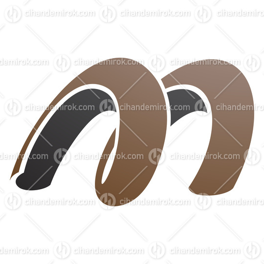 Brown and Black Spring Shaped Letter M Icon