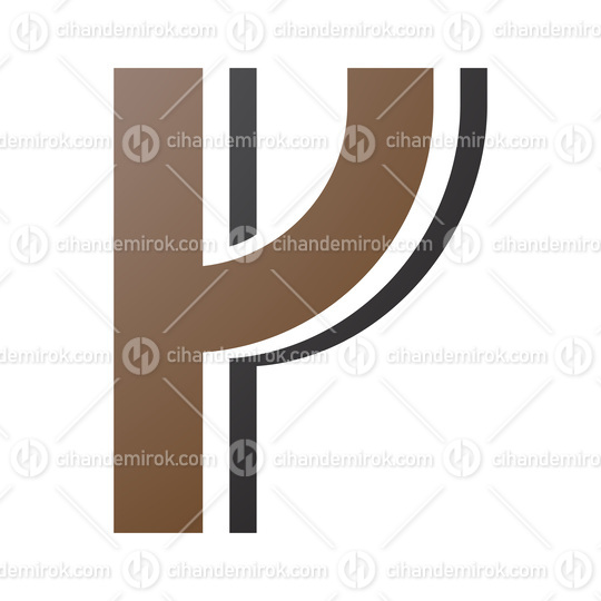 Brown and Black Striped Shaped Letter Y Icon