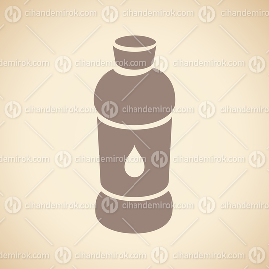 Brown Water Icon isolated on a Beige Background