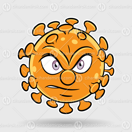 Cartoon Angry Orange Coronavirus