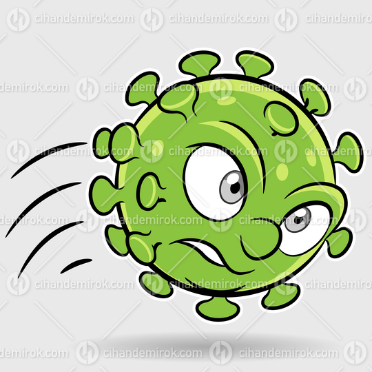 Cartoon Attacking Green Coronavirus