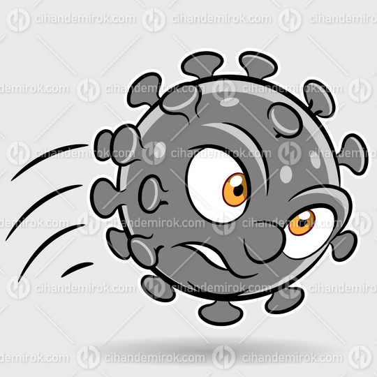Cartoon Attacking Grey Coronavirus