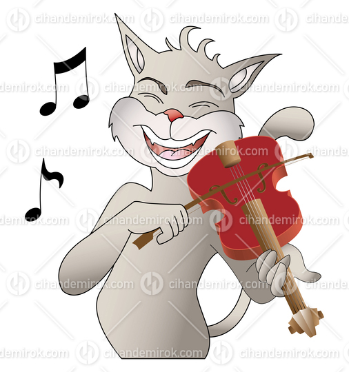 Cat Sings a Song and Plays a Violin