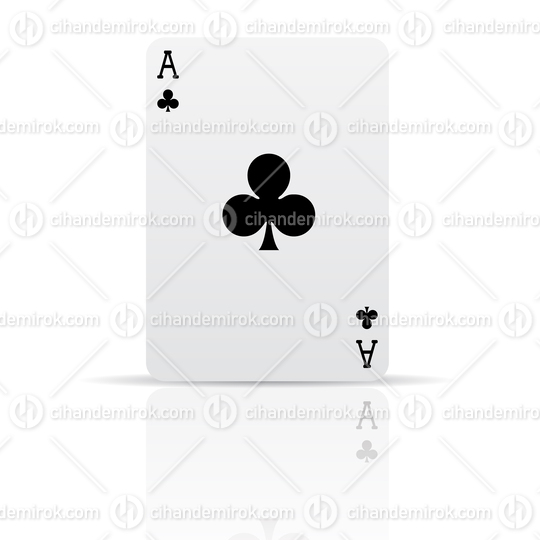 Clubs Suit on an Ace Playing Card