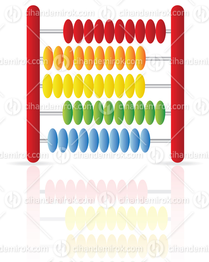 Colorful Abacus Icon with Reflection