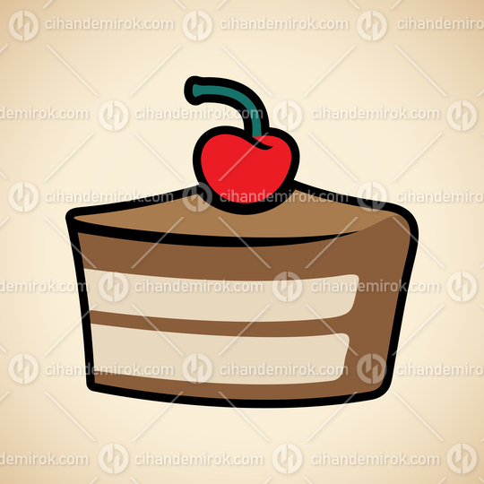 Colorful Cake Icon isolated on a Beige Background