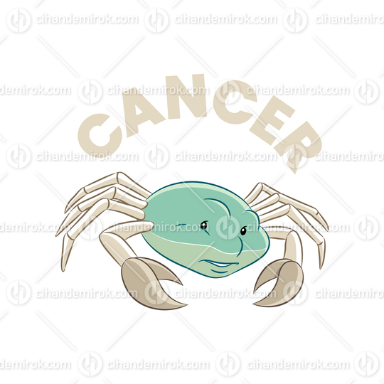 Colorful Cartoon of Cancer Zodiac Sign
