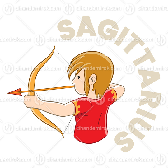 Colorful Cartoon of Sagittarius Zodiac Sign