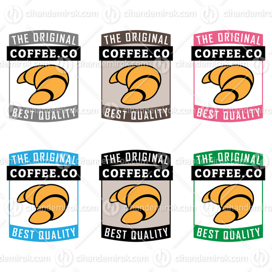 Colorful Croissant Icons with Text - Set 2
