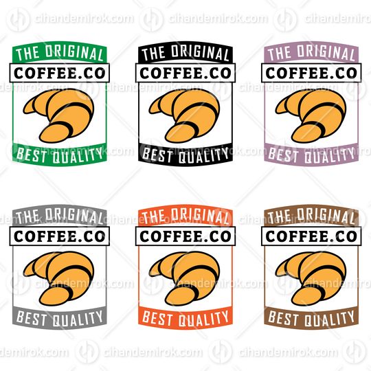 Colorful Croissant Icons with Text - Set 3