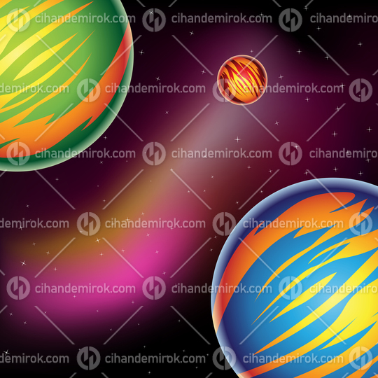 Colorful Fantasy Planets