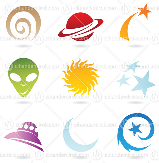 Colorful Fun Space Icons