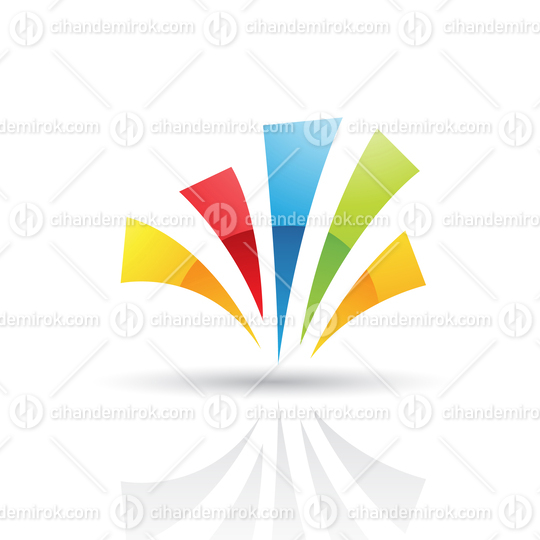 Colorful Glossy Abstract Stripes Logo Icon