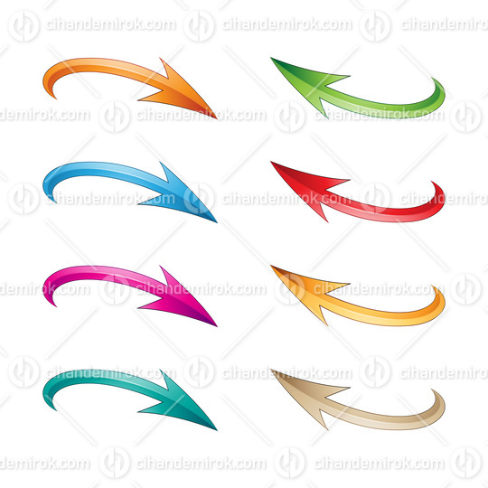 Colorful Glossy Curvy Arrows