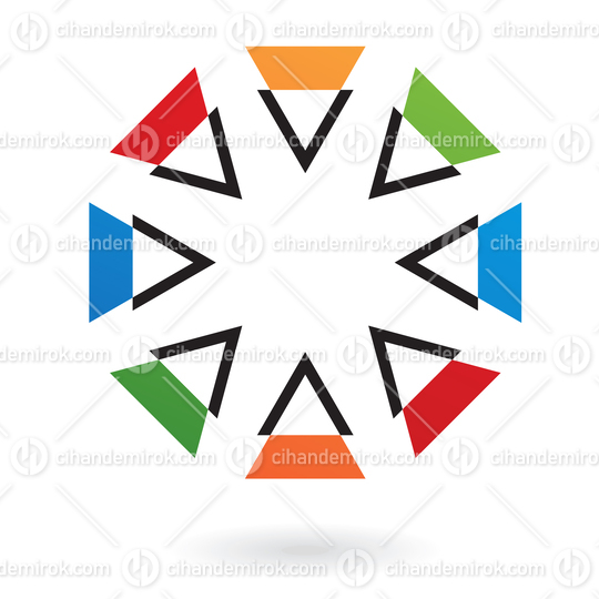 Colorful Intersecting Triangles Forming a Circle