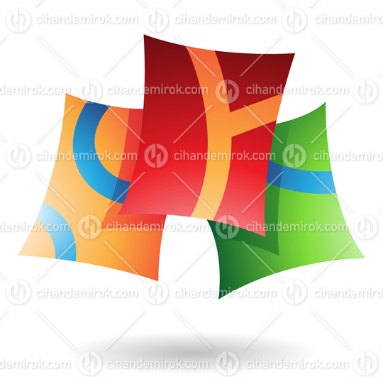 Colorful Rectangular Abstract Paper Shapes Logo Icon