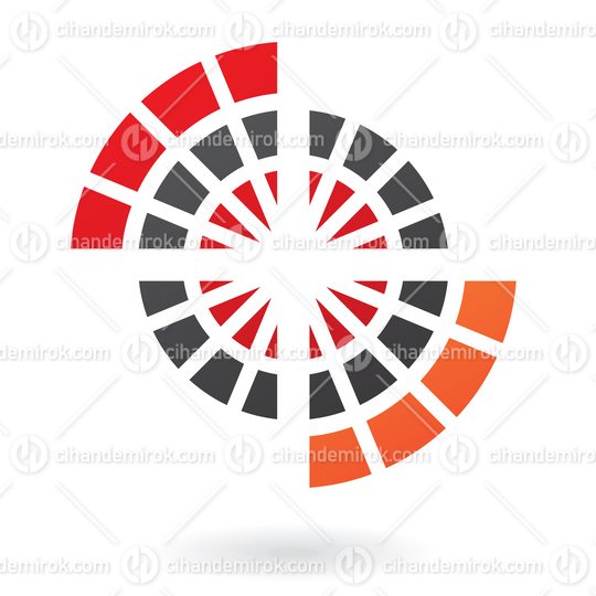 Colorful Round Abstract Spider Web or Gear Logo Icon