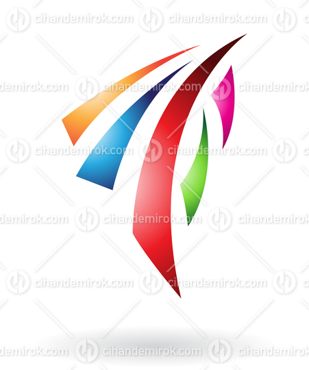 Colorful Shield Shape with Triangular Curved Pieces