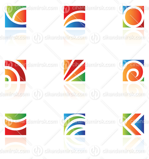 Colorful Striped Square Icons