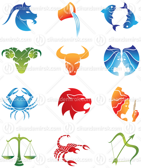 Colorful Zodiac Star Signs