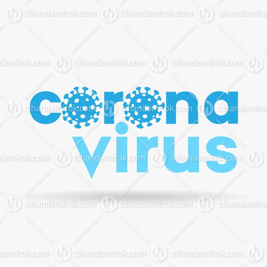 Coronavirus Lower Case Blue Letters with Simplistic Icons