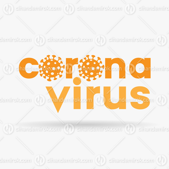 Coronavirus Lower Case Orange Letters with Simplistic Icons