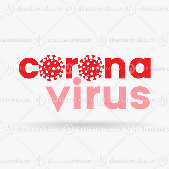 Coronavirus Lower Case Red Letters with Simplistic Icons