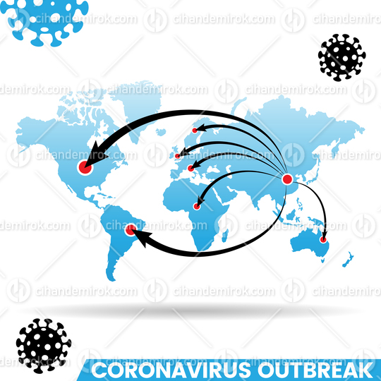Coronavirus Outbreak Blue World Map