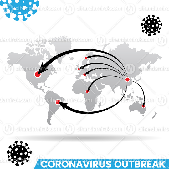 Coronavirus Outbreak Grey World Map