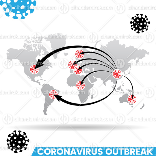 Coronavirus Outbreak Grey World Map Graphic