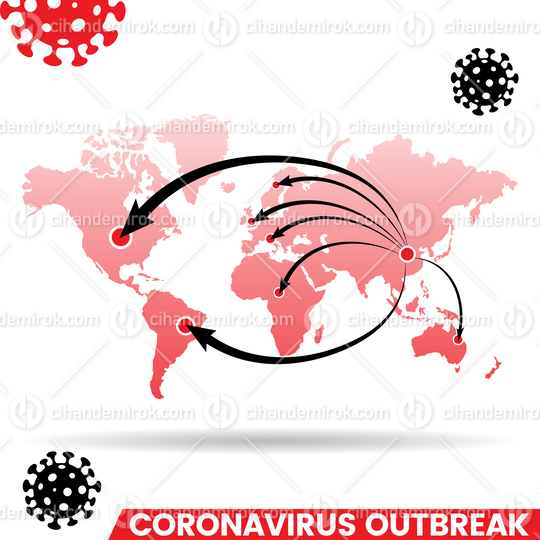 Coronavirus Outbreak Red World Map