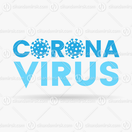 Coronavirus Upper Case Blue Letters with Simplistic Icons