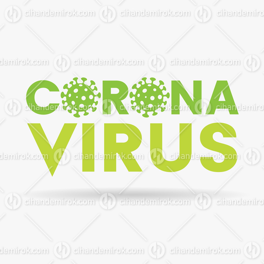 Coronavirus Upper Case Green Letters with Simplistic Icons